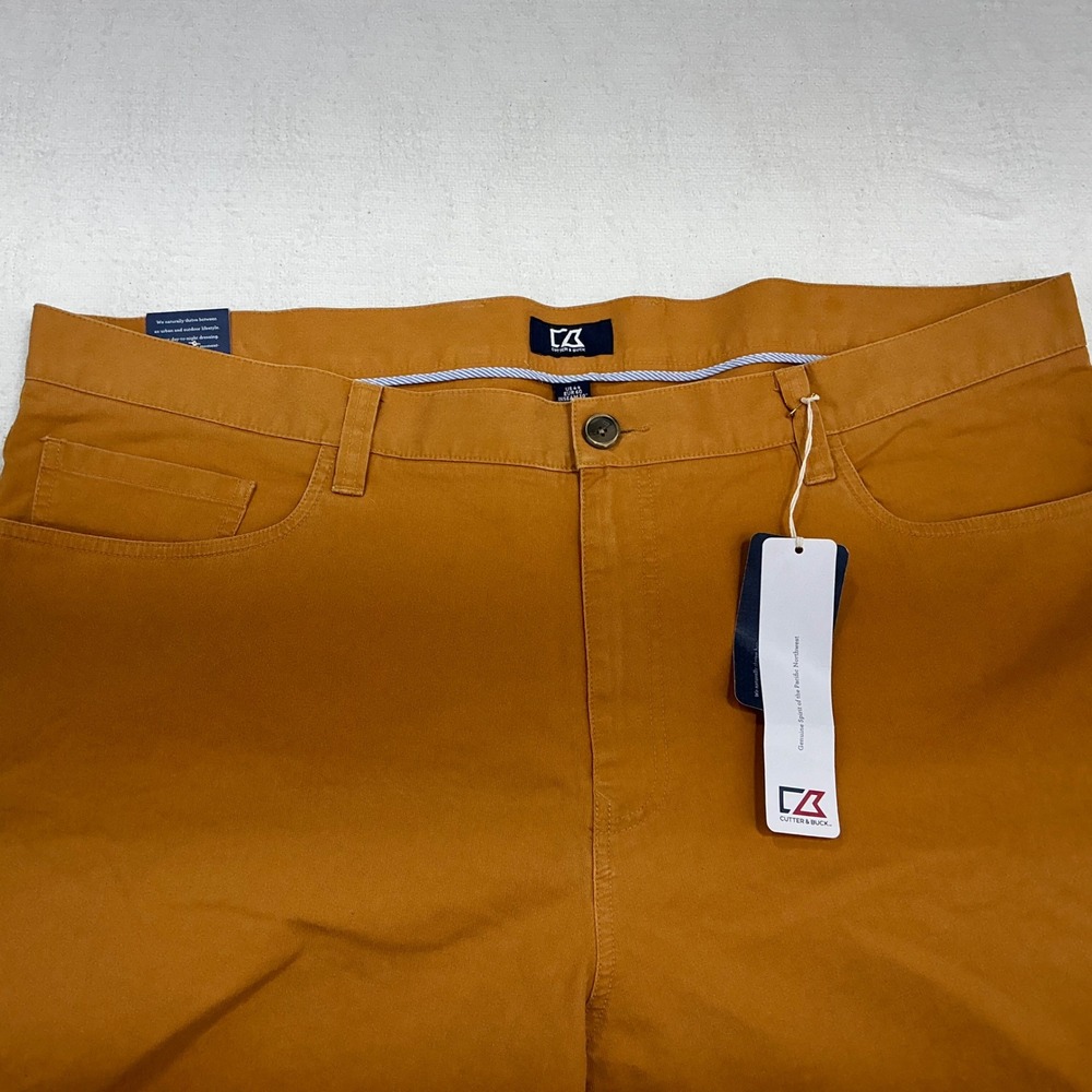 Cutter & Buck Mens 5-Pocket Pants Ochre Orange Straight‎ Leg 44x30 NWT